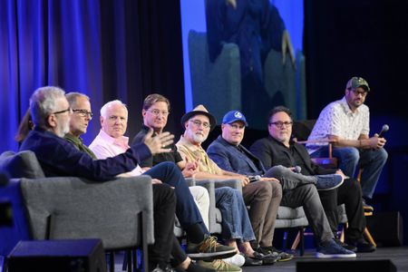 LEONARD MALTIN, PETE DOCTER (CHIEF CREATIVE OFFICER, PIXAR), TOM FITZGERALD, TED RYAN, RAMSEY AVERY, KEVIN FEIGE (PRESIDENT, MARVEL STUDIOS), JON FAVREAU, MICHAEL GIACCHINO